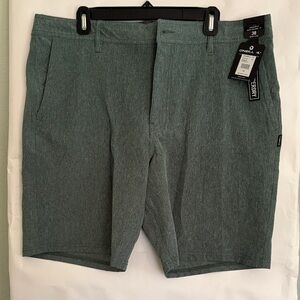 O'Neill Men's Heathered Green Flat Front Shorts